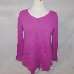 Habitat Womens XS Purple Baltic Round Neck Pieced Pocket Tunic Shirt Top